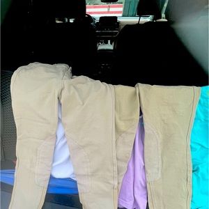 Girls equestrian/horse riding sz 10 Ariat breeches & 4 riding shirt size med/sml